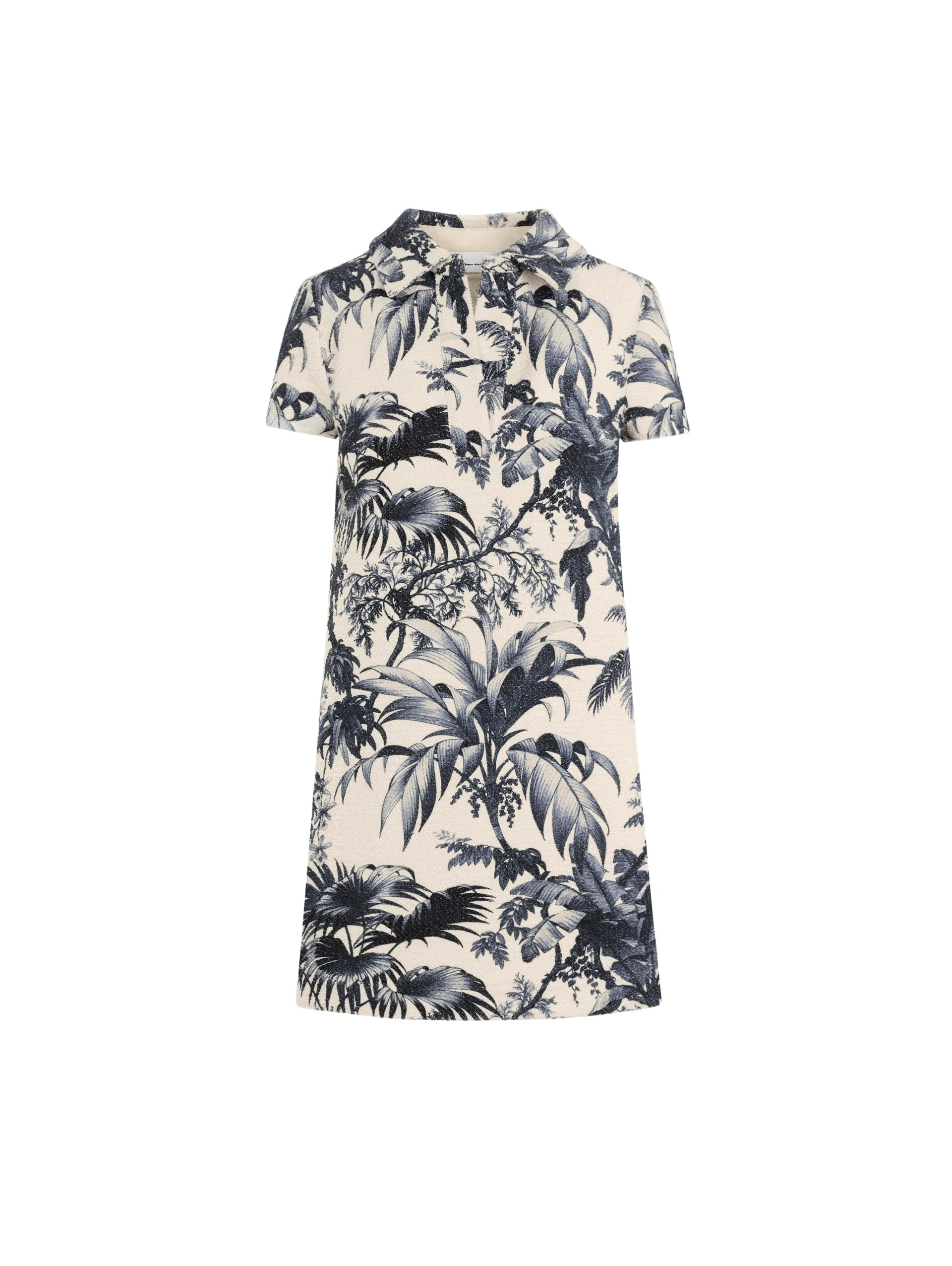 Oscar-de-la-Renta-Chine-Palm-Leaves-Shift-Dress33893_nobg Oscar de la Renta Chiné Palm Leaves Shift Dress