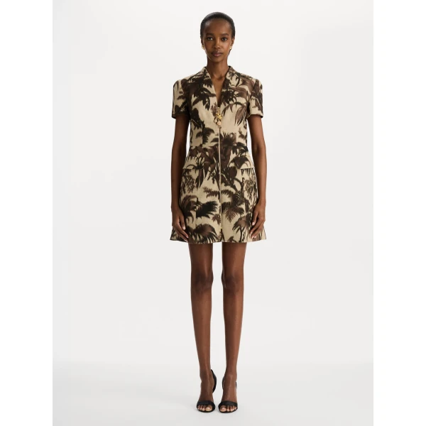 Oscar de la Renta Chiné Palm Leaves Tweed Dress, view 5
