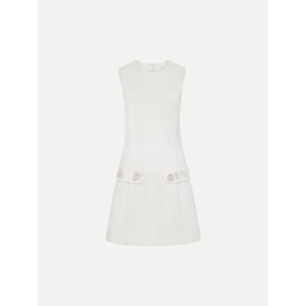 Oscar de la Renta Crystal Floral Embroidered Cocktail Dress, view 2