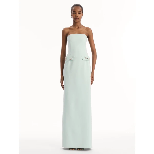 Oscar de la Renta Crystal Floral Embroidered Gown, view 3