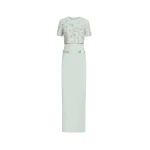 Oscar de la Renta Crystal Floral Embroidered Gown