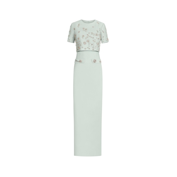 Oscar de la Renta Crystal Floral Embroidered Gown - Dresses - American Luxury Evening Wear at Luxury Shoes 