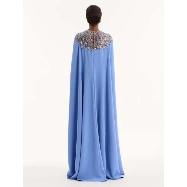 Oscar de la Renta Crystal & Glass Embroidered Caftan, view 2