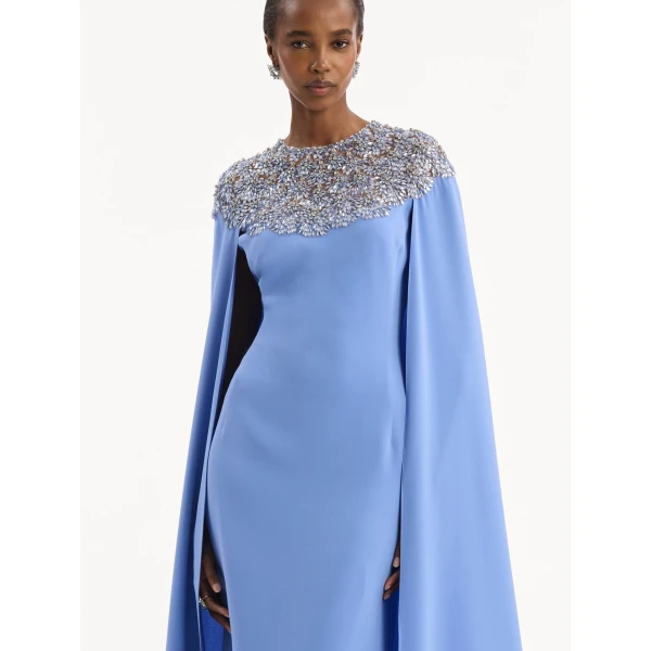 Oscar de la Renta Crystal & Glass Embroidered Caftan, view 4