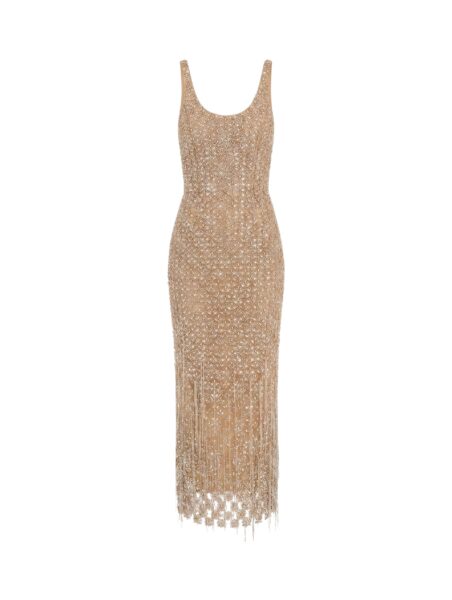 Oscar de la Renta Crystal & Glass Embroidered Cocktail Dress - Dresses - American Luxury Evening Wear at Luxury Shoes 
