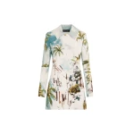 Oscar de la Renta Dominican Landscape Cotton Poplin Coat