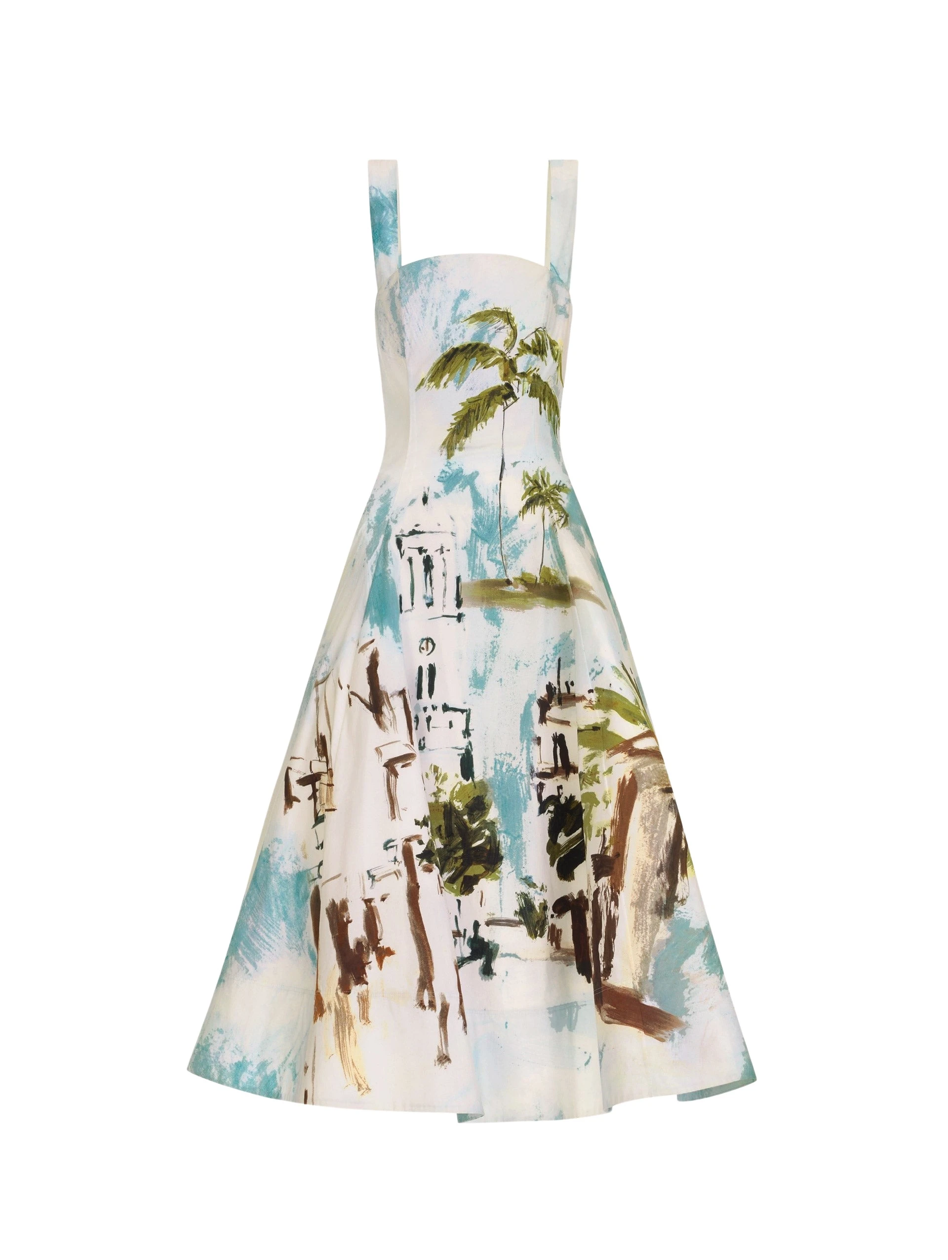 Oscar-de-la-Renta-Dominican-Landscape-Cotton-Poplin-Sleeveless-Dress51581_nobg Oscar de la Renta Dominican Landscape Cotton Poplin Sleeveless Dress