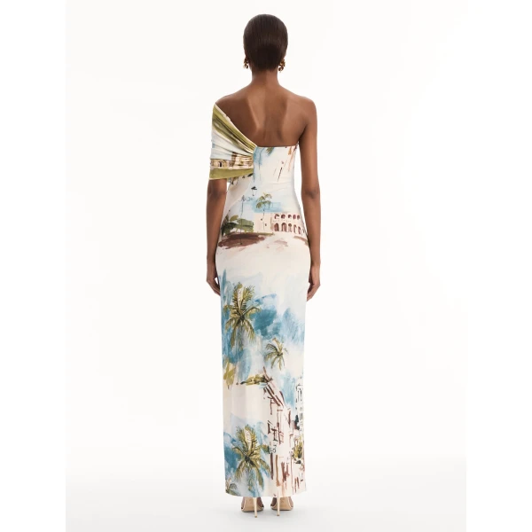 Oscar de la Renta Dominican Landscape Jersey Gown, view 2