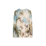 Oscar de la Renta Dominican Landscape Oversized Pullover Knit