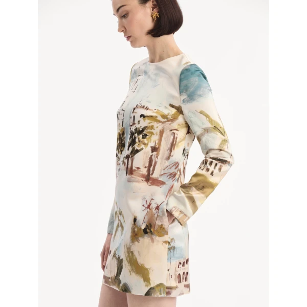 Oscar de la Renta Dominican Landscape Shift Dress, view 4