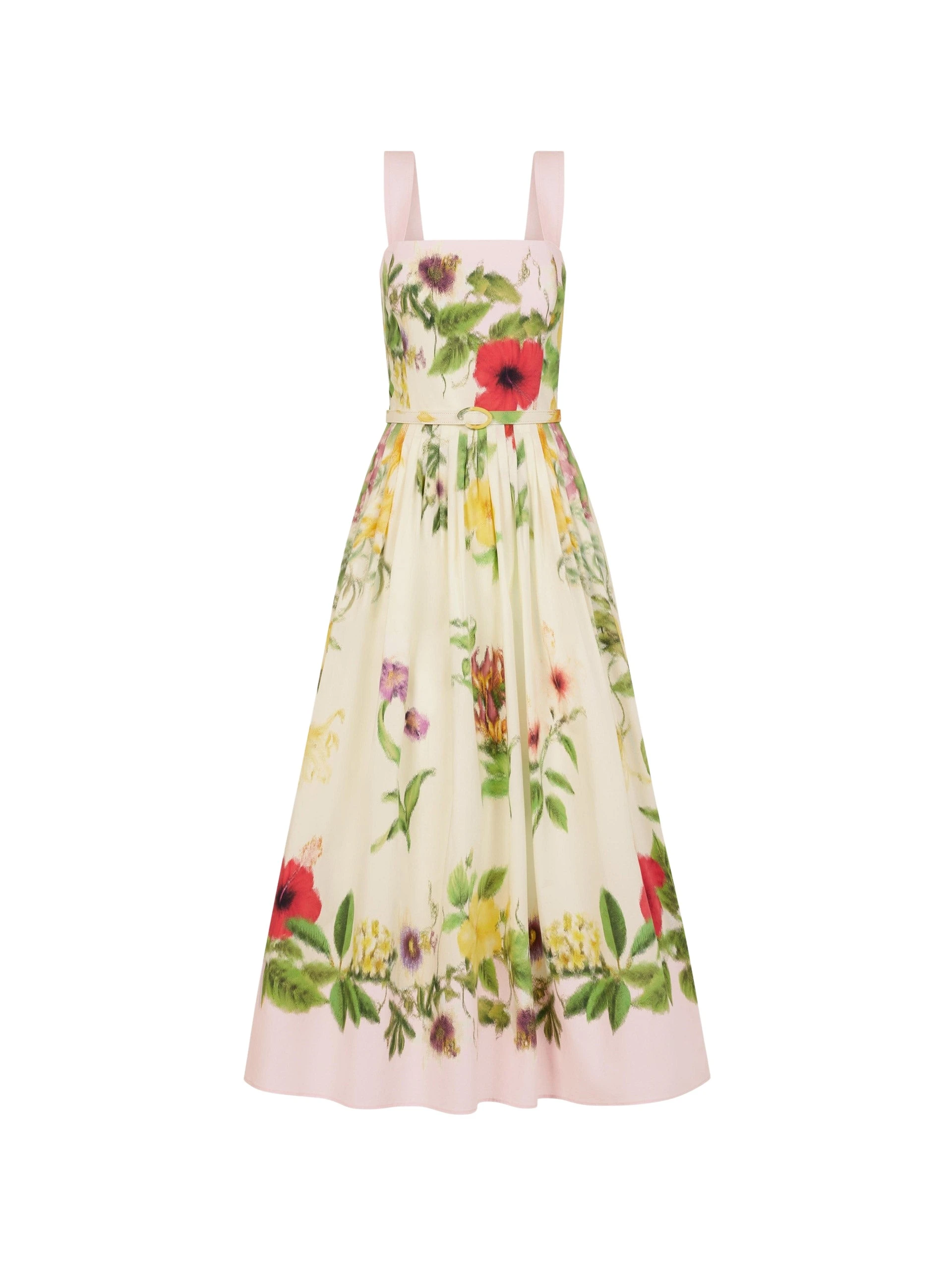 Oscar-de-la-Renta-Dominican-Mixed-Floral-Cotton-Poplin-Dress81168_nobg Oscar de la Renta Dominican Mixed-Floral Cotton Poplin Dress