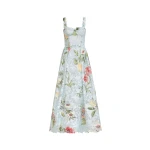 Oscar de la Renta Dominican Mixed-Floral Guipure Cocktail Dress