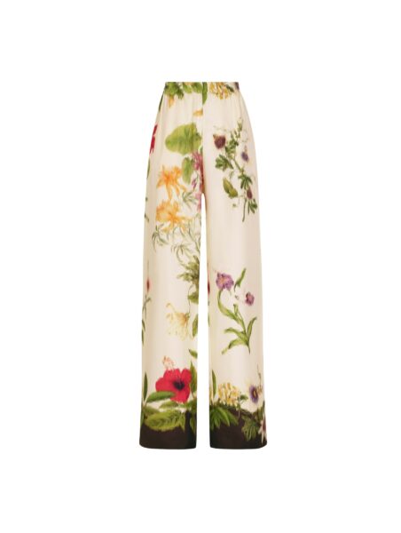 Oscar de la Renta Dominican Mixed-Floral Wide Leg Pant - Pants - American Luxury Evening Wear at Luxury Shoes 