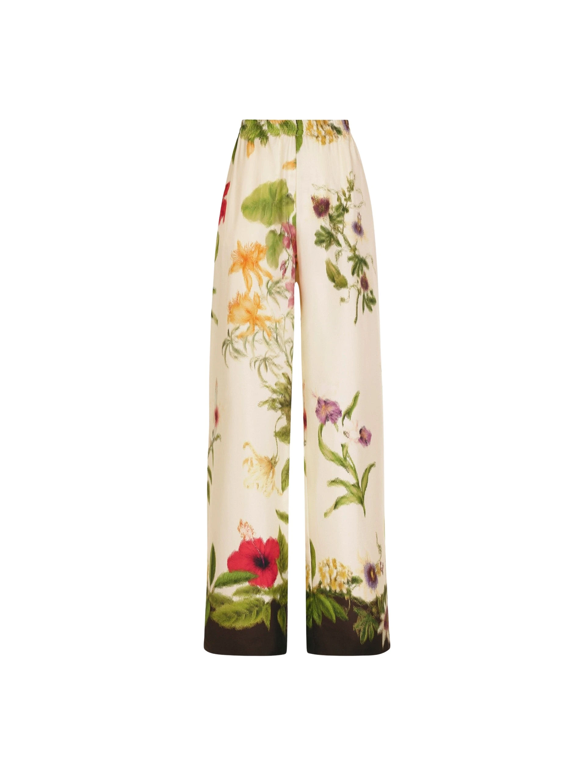 Dominican Mixed-Floral Wide Leg Pant