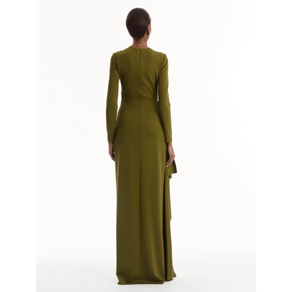 Oscar de la Renta Drape-Detail Jersey Gown, view 2
