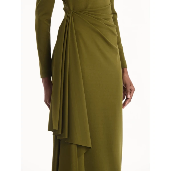 Oscar de la Renta Drape-Detail Jersey Gown, view 4