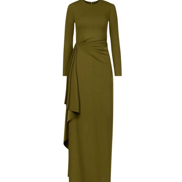Oscar de la Renta Drape-Detail Jersey Gown