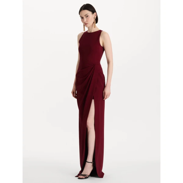 Oscar de la Renta Drape-Detailed Cady Gown, view 3