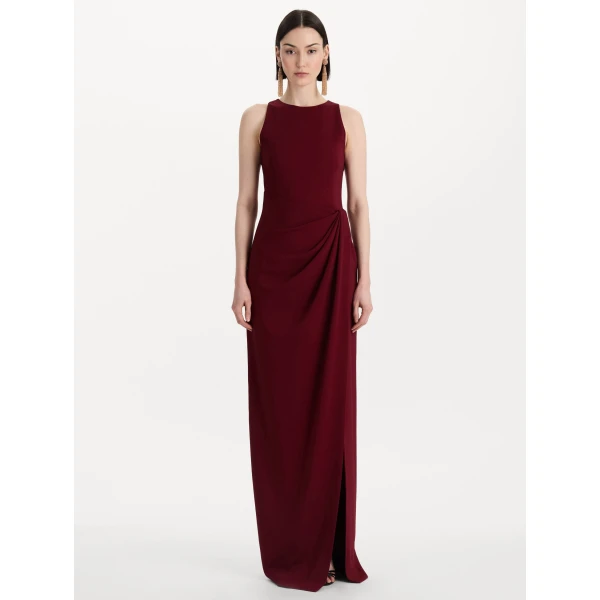 Oscar de la Renta Drape-Detailed Cady Gown, view 5