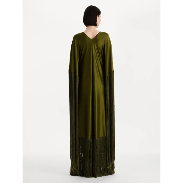 Oscar de la Renta Fringe Jersey Caftan, view 2