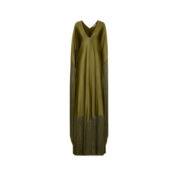 Oscar de la Renta Fringe Jersey Caftan - Kimono - American Luxury Evening Wear at Luxury Shoes 