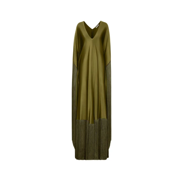Oscar de la Renta Fringe Jersey Caftan