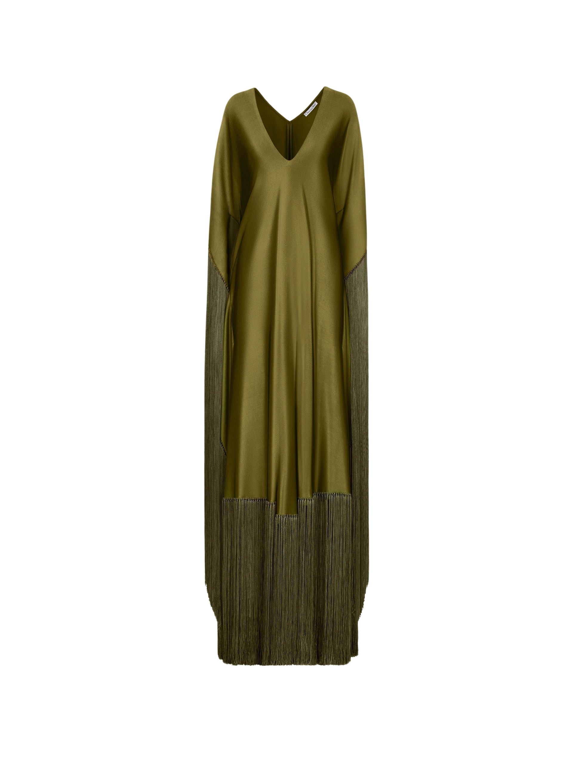 Oscar de la Renta Fringe Jersey Caftan