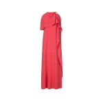 Oscar de la Renta Hibiscus Brooch Georgette Caftan Dress