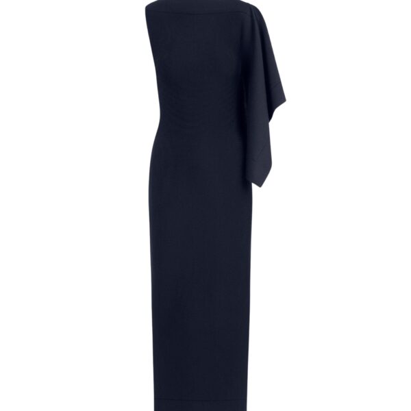 Oscar de la Renta Hibiscus Brooch Knit Dress
