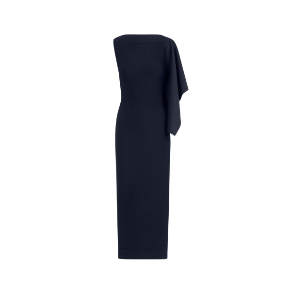Oscar de la Renta Hibiscus Brooch Knit Dress - Dresses - American Luxury Evening Wear at Luxury Shoes 