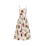 Oscar de la Renta Hibiscus Cotton Poplin Dress