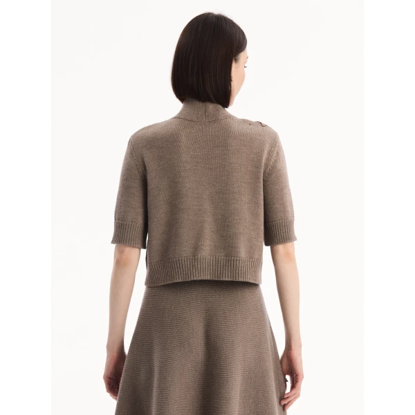 Oscar de la Renta Hibiscus Embroidered Knit Pullover, view 3