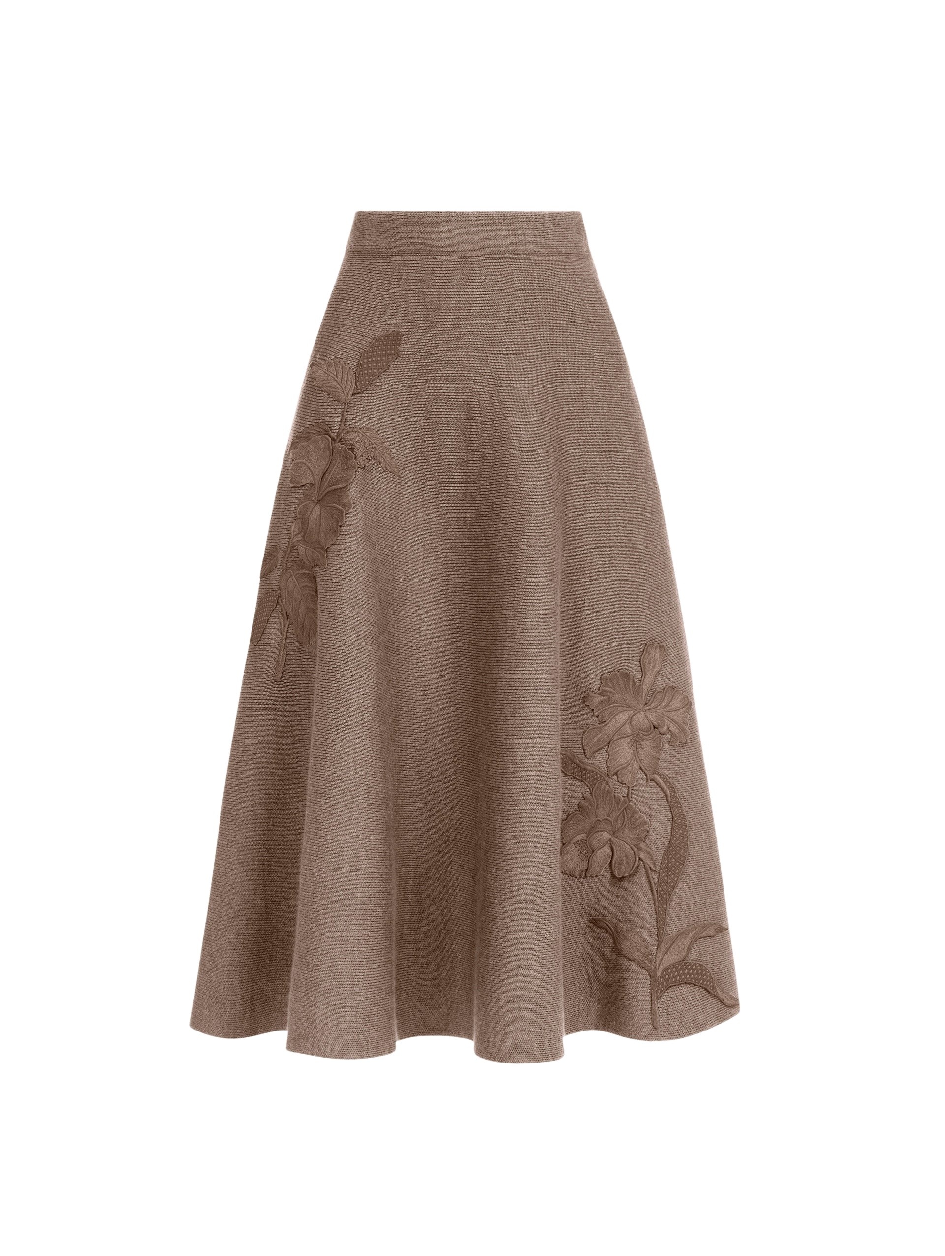 Oscar de la Renta Hibiscus Embroidered Knit Skirt - Skirts - American Luxury Evening Wear at Luxury Shoes 