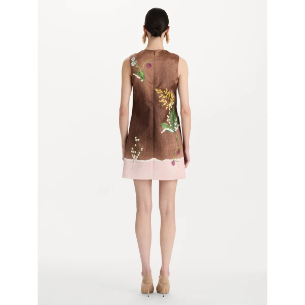 Oscar de la Renta Mixed Botanical Shift Dress, view 2