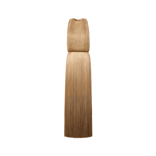 Oscar de la Renta Ombré Fringe Sleeveless Gown - Dresses - American Luxury Evening Wear at Luxury Shoes 