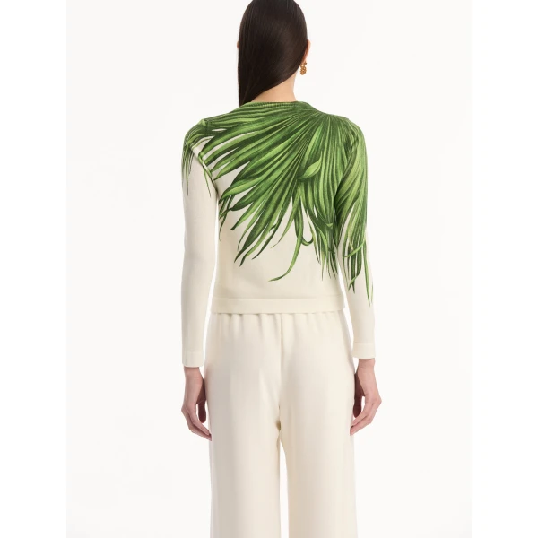 Oscar de la Renta Palm Leaves Cardigan, view 2