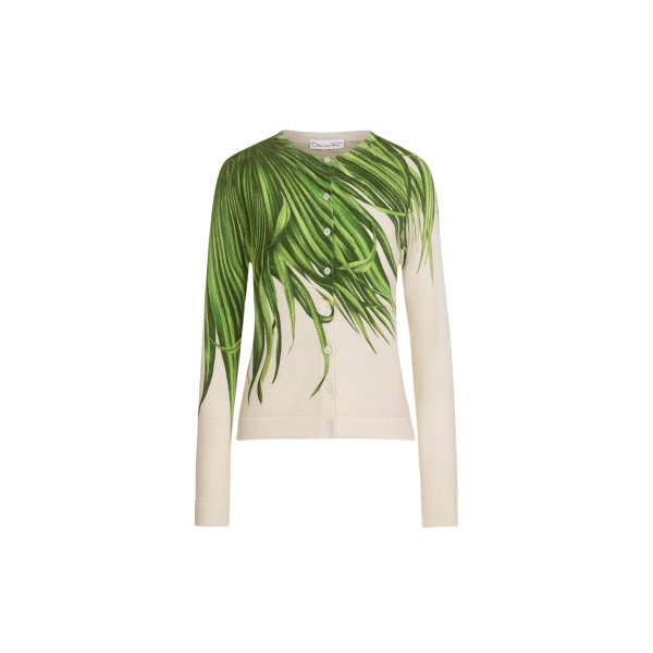 Oscar de la Renta Palm Leaves Cardigan - Knitwear - American Luxury Evening Wear at Luxury Shoes 
