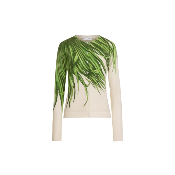 Oscar de la Renta Palm Leaves Cardigan