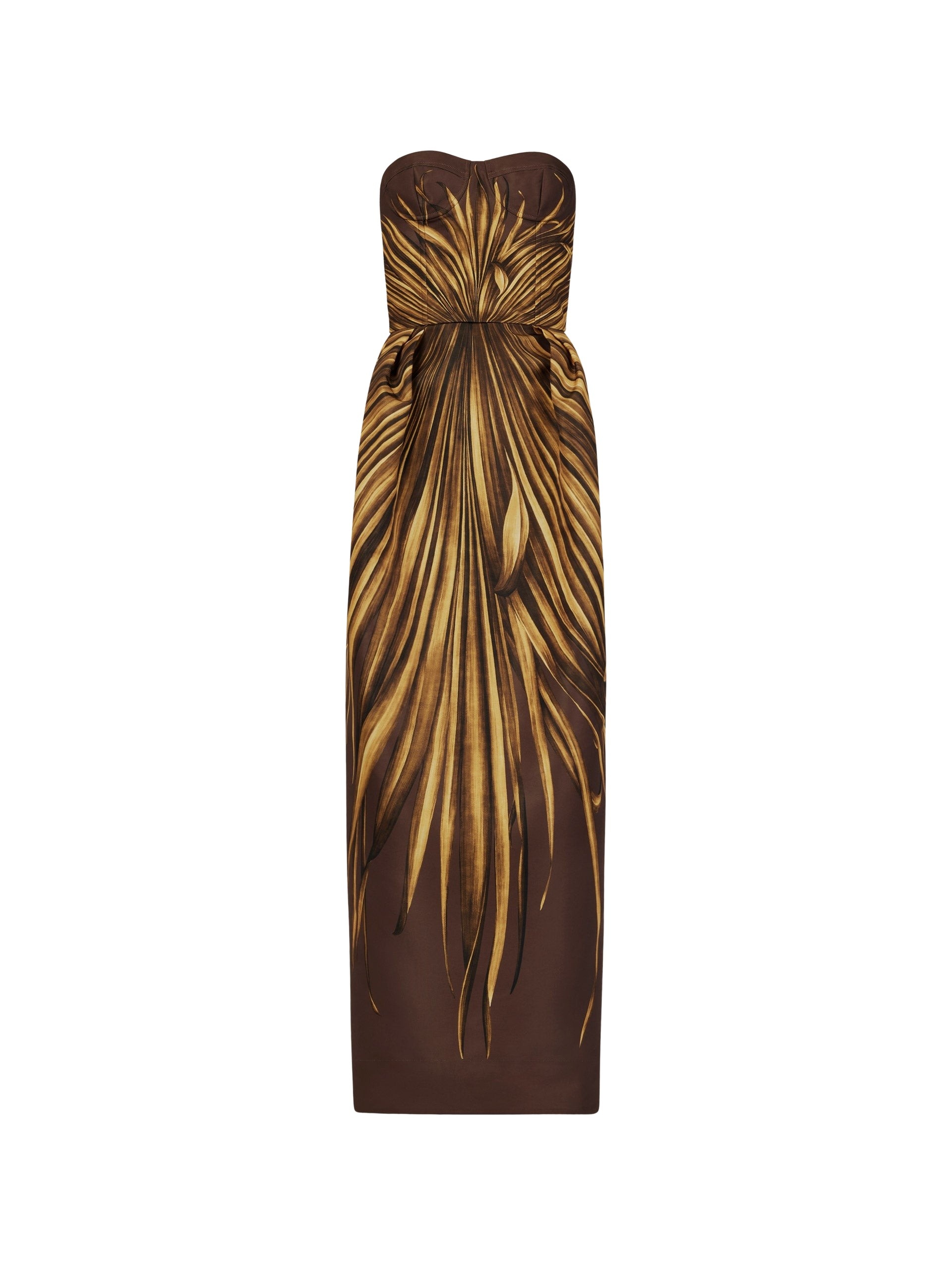 Oscar de la Renta Palm Leaves Faille Gown