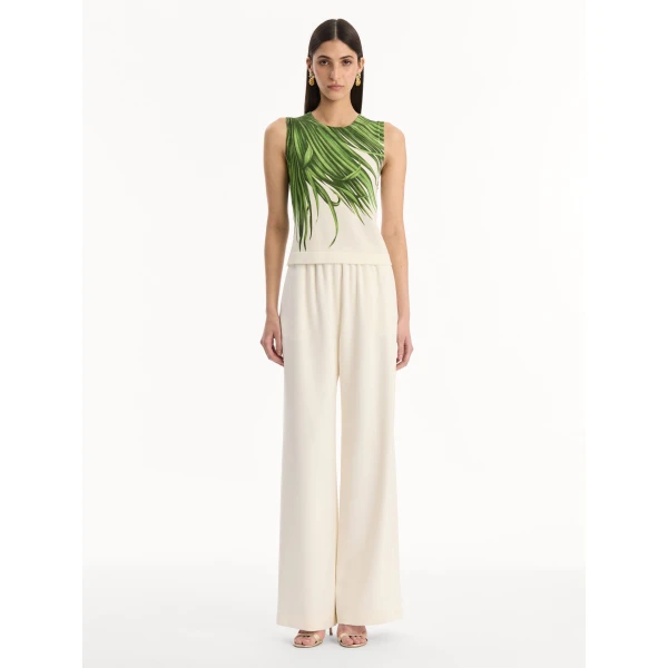 Oscar de la Renta Palm Leaves Tank Top, view 2