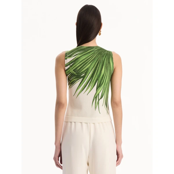 Oscar de la Renta Palm Leaves Tank Top, view 3