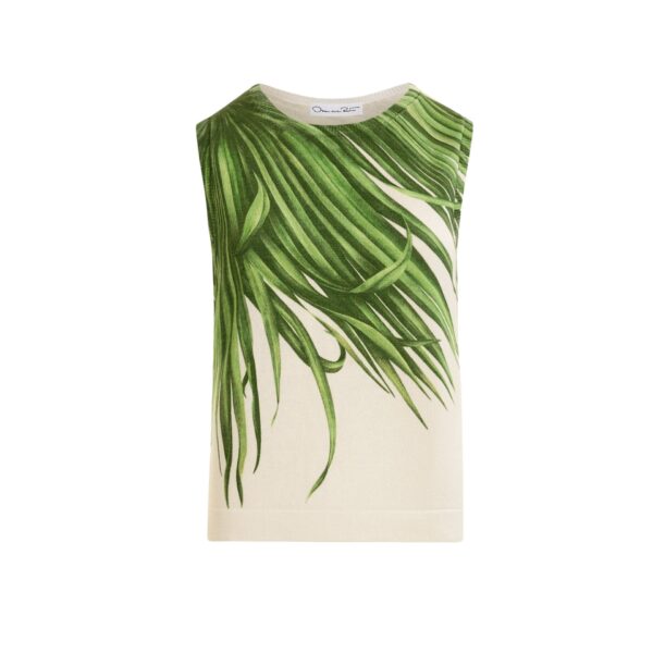 Oscar de la Renta Palm Leaves Tank Top