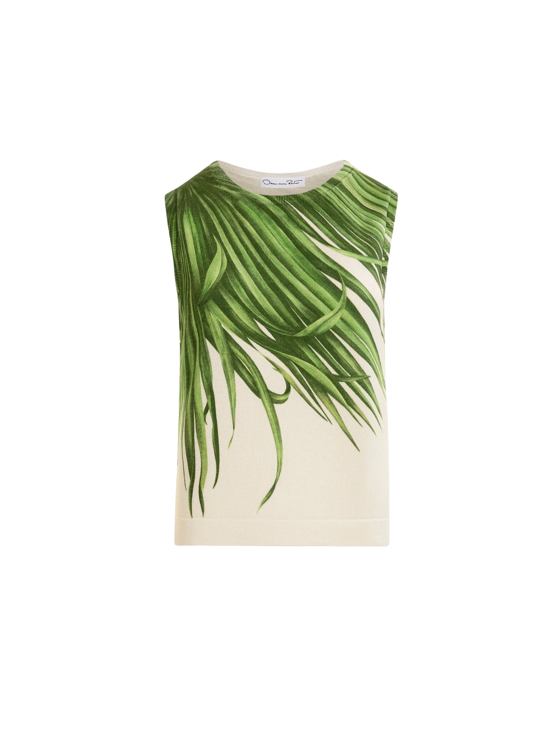 Oscar de la Renta Palm Leaves Tank Top