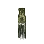Oscar de la Renta Sequin Fringe Gown