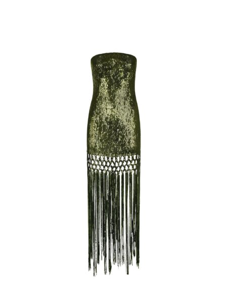Oscar de la Renta Sequin Fringe Gown - Dresses - American Luxury Evening Wear at Luxury Shoes 
