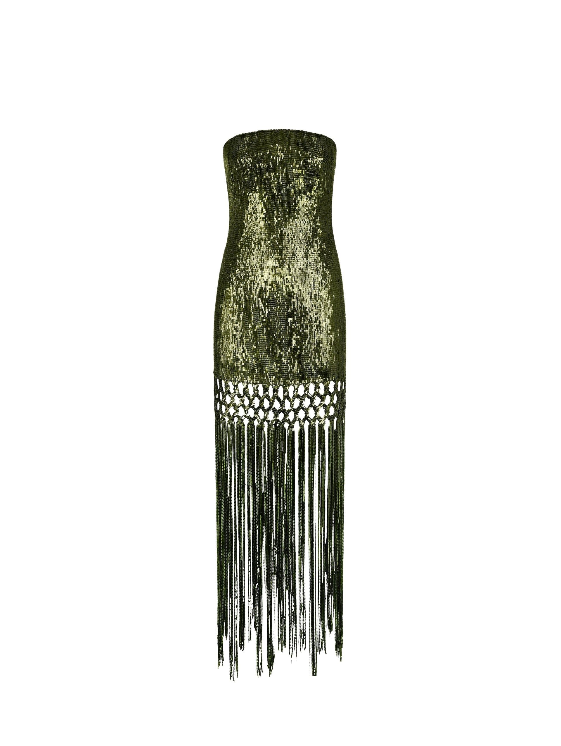 Oscar de la Renta Sequin Fringe Gown