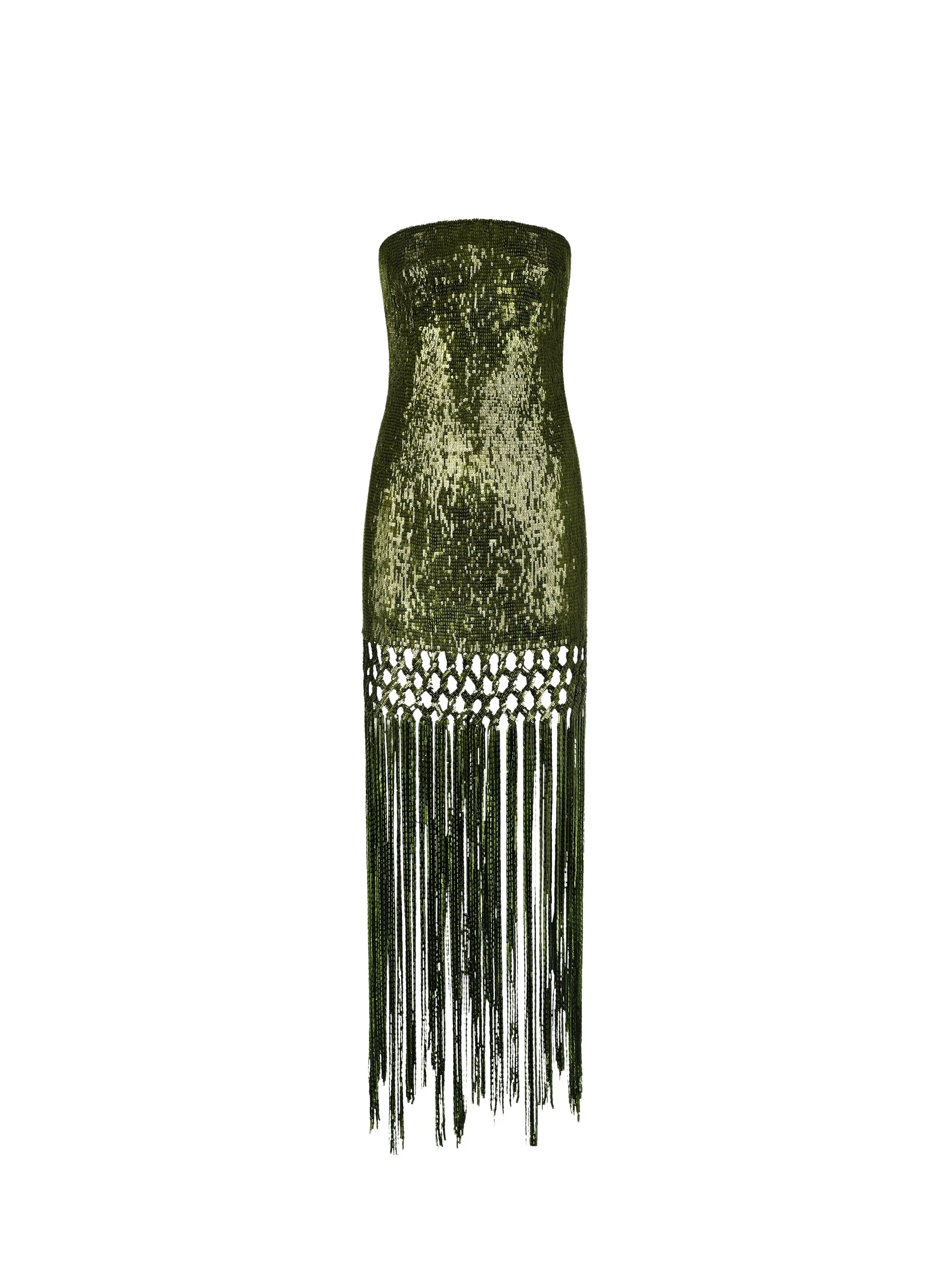 Oscar de la Renta Sequin Fringe Gown