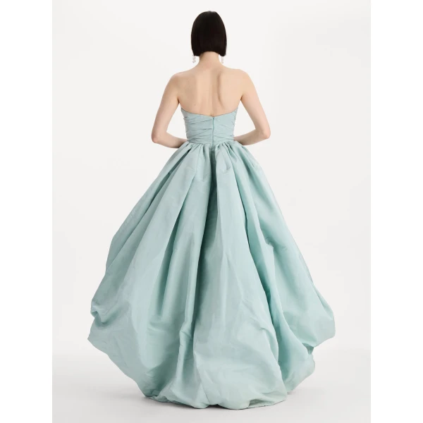 Oscar de la Renta Silk Faille High-Low Gown, view 2