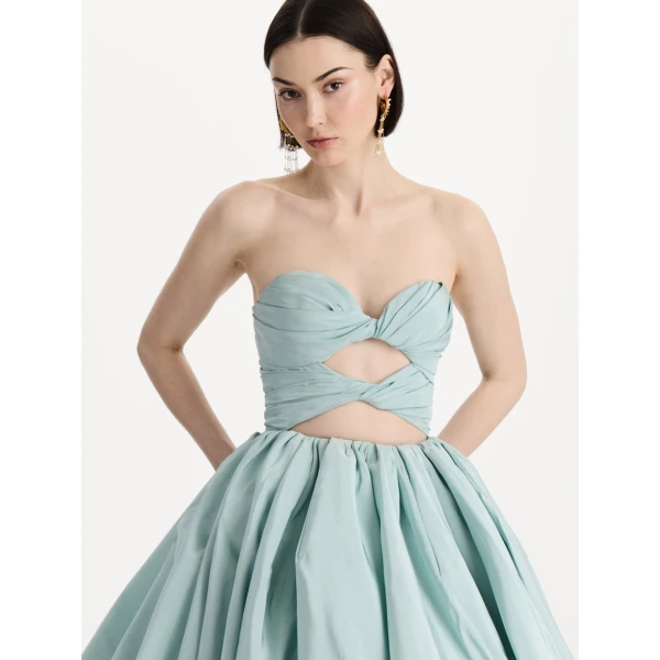 Oscar de la Renta Silk Faille High-Low Gown, view 4