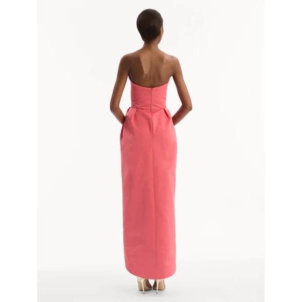 Oscar de la Renta Strapless Faille Gown, view 2